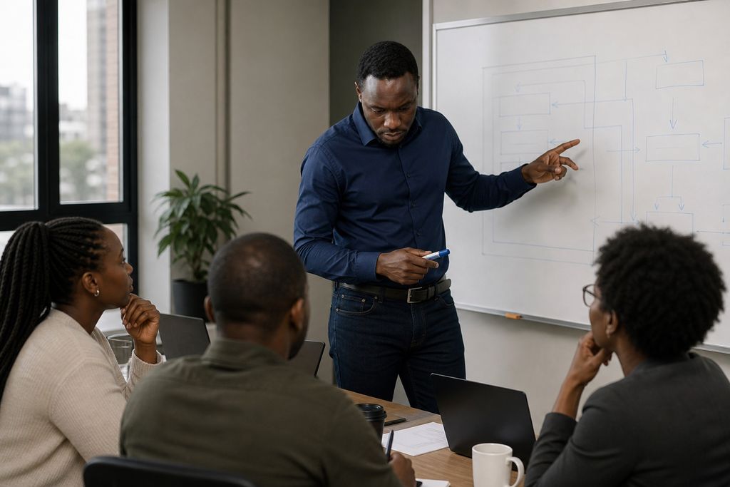 Nincol adviser leading a focused architecture workshop with a product team