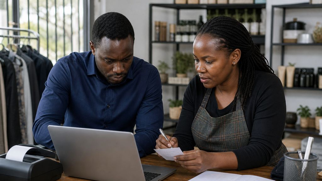 Nincol adviser reviewing a payment and operations workflow with a business owner