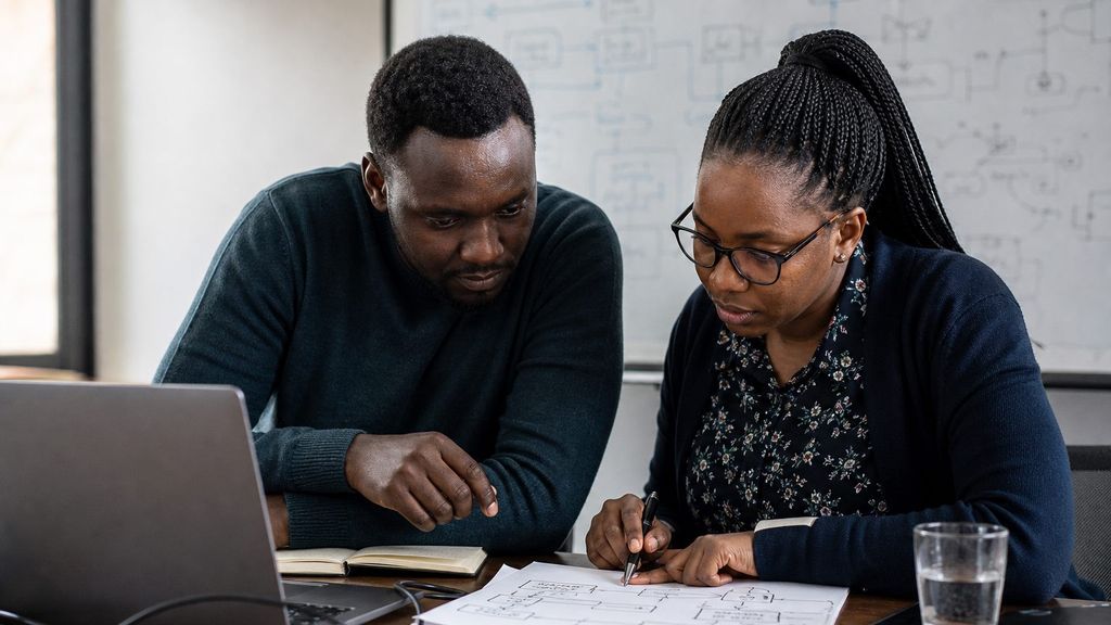 Security and engineering professionals reviewing a threat model